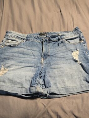 d. jeans Light Blue Distressed Denim Shorts